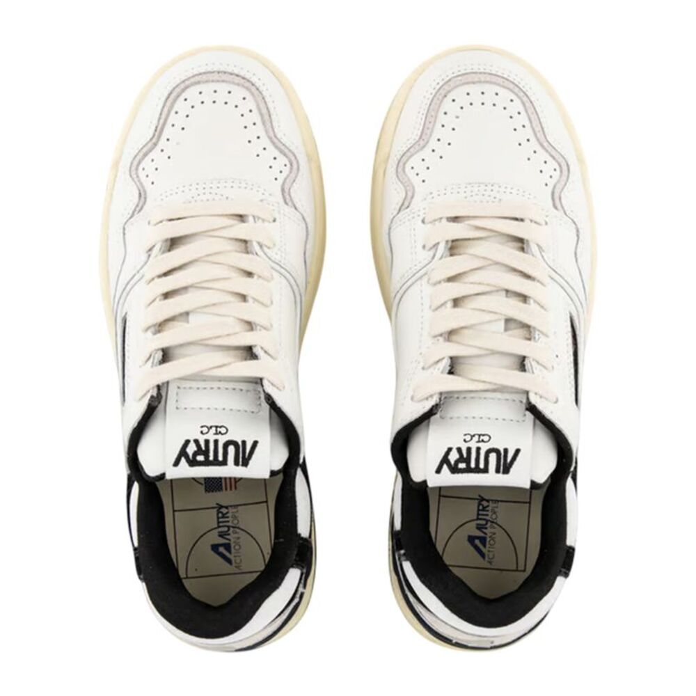 Autry Unisex Adult Logo Leather Sneakers / White/Black - Picture 4 of 5